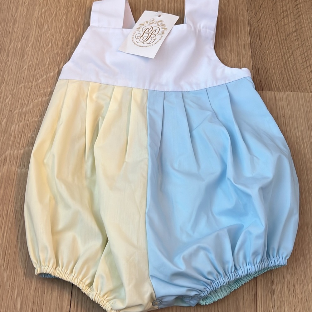 The Beaufort Bonnet Company Yellow and Blue Bodysuit